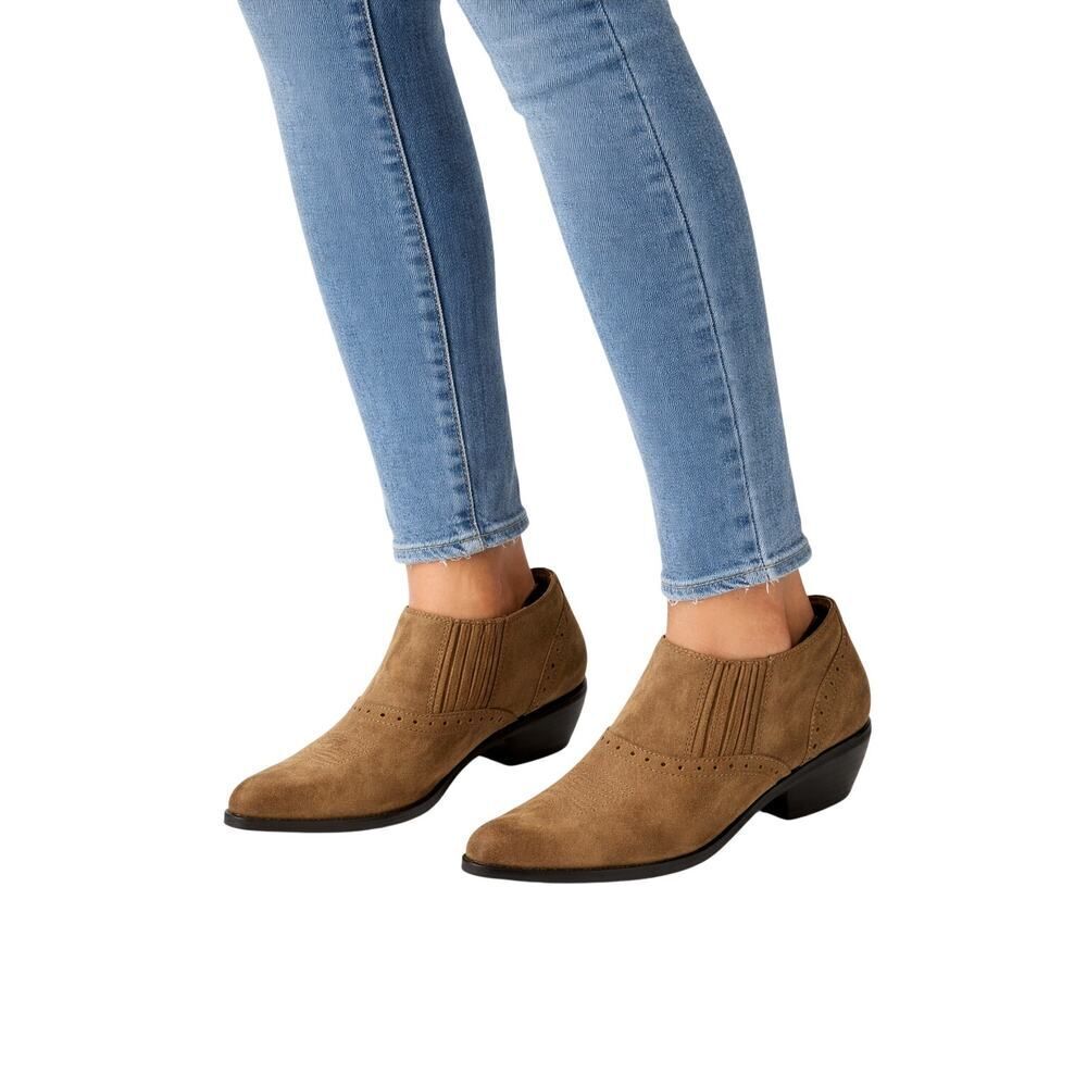 DINGO Women's Dan Post Leather Low-Cut Western Ankle Boots/Shoes Tan Size 7